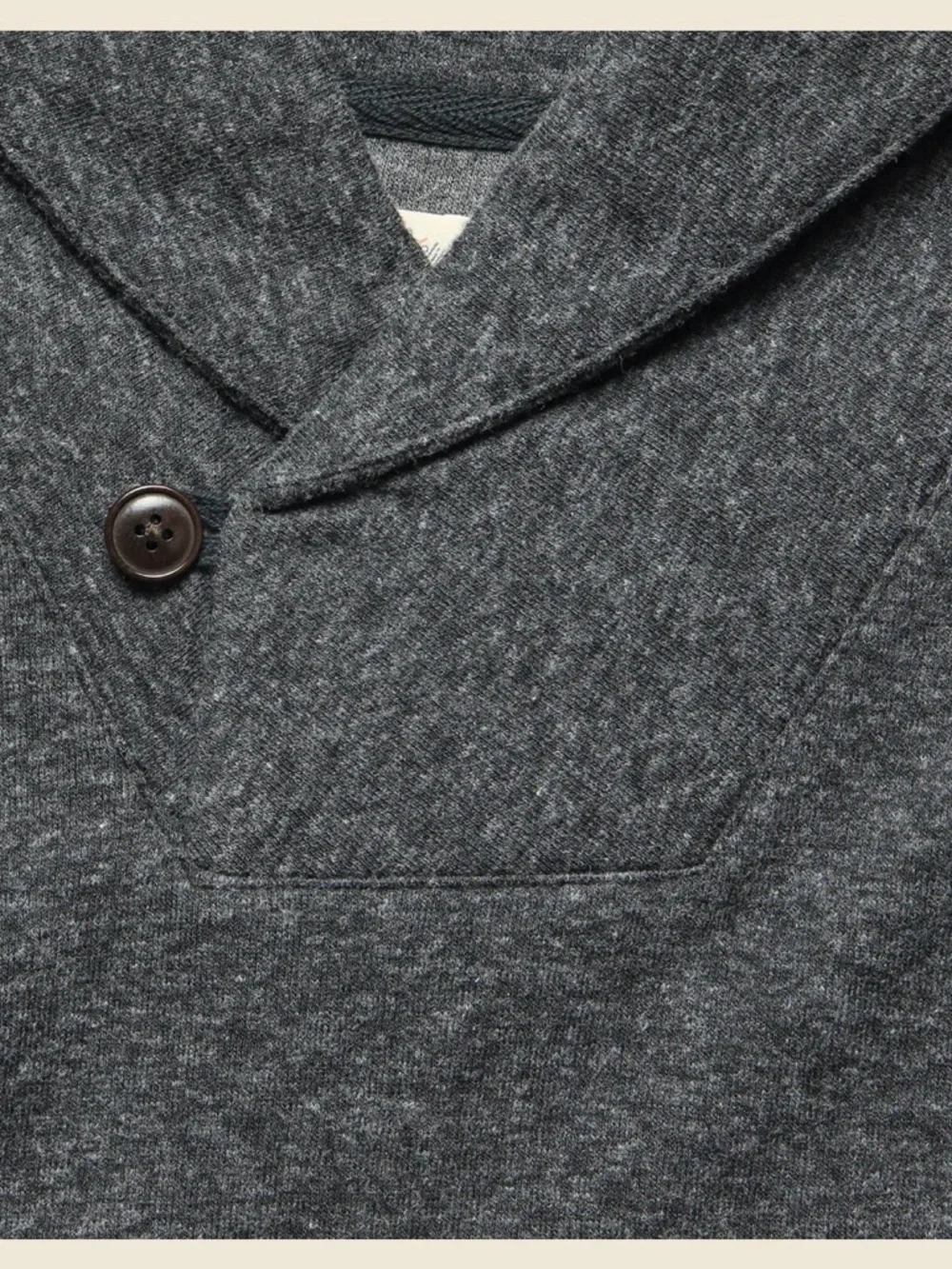 Faherty Men's Charcoal Shawl Collar V-Neck Sweater
